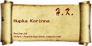 Hupka Korinna névjegykártya